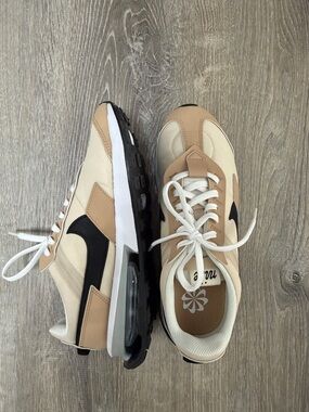 Nike Beige and Black Retro-Style Running Shoes